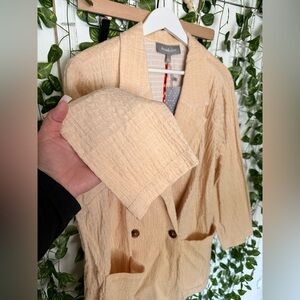 NWT Anthropologie Daniel Rainn Carlee Corduroy Blazer Jacket Cream Beige